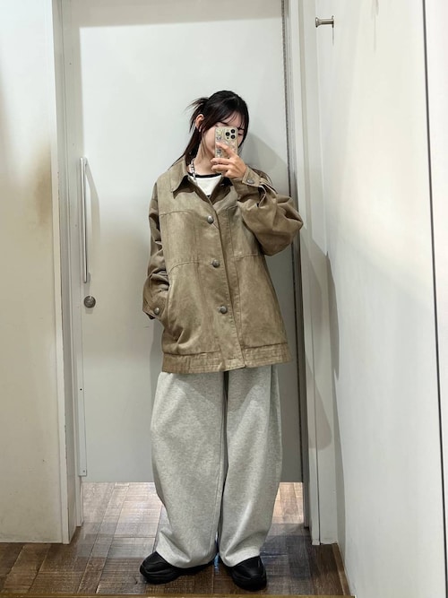 セール】ステッチスエードジャケット/496853（ブルゾン）｜JEANASIS