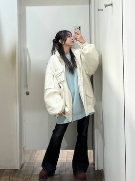 「アイテム（アクセサリー、ブラック系）」を使った、みさみささん（レディース・153cm）の秋コーディネート