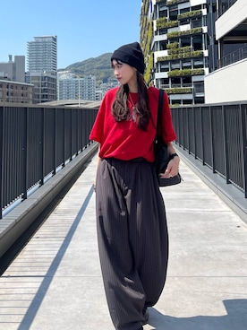 「JEANASIS（ジーナシス）の【抗菌防臭テープ付き】キリカエボリュームローファー/573242（ローファー、ブラック系）」を使った、みさみささん（レディース・153cm）の春コーディネート