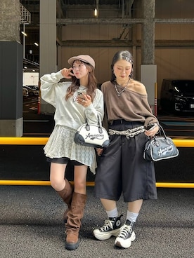 「ラフ」｜「アイテム（帽子）」を使った、みさみささん（レディース・153cm）の秋コーディネート