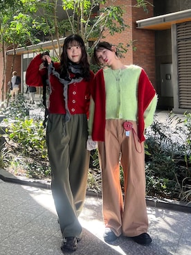 「アイテム（ストール/ショール）」を使った、みさみささん（レディース・153cm）の秋コーディネート