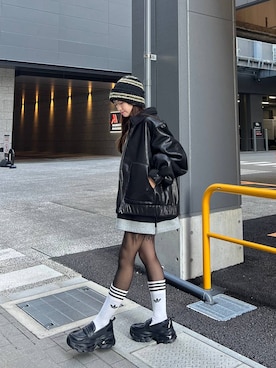 「アイテム（ポロシャツ）」を使った、みさみささん（レディース・153cm）の冬コーディネート