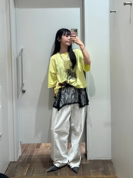 「JEANASIS（ジーナシス）のHEARTバンス/638853（バレッタ/ヘアクリップ、ブラウン系）」を使った、みさみささん（レディース・153cm）の夏コーディネート