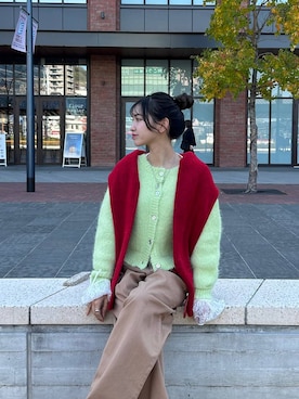 「アイテム（デニムパンツ、ベージュ系）」を使った、みさみささん（レディース・153cm）の冬コーディネート