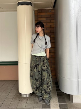 「JEANASIS（ジーナシス）のレースアップポインテッドミュール/657166（パンプス、ブラック系）」を使った、みさみささん（レディース・153cm）の夏コーディネート