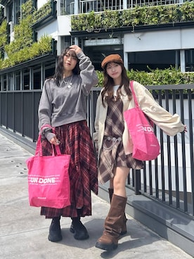 「アイテム（チュニック）」を使った、みさみささん（レディース・153cm）の秋コーディネート