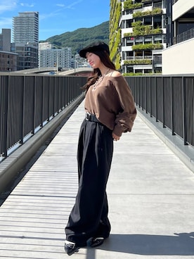 「アイテム（ハンチング/ベレー帽）」を使った、みさみささん（レディース・153cm・20代）の秋コーディネート