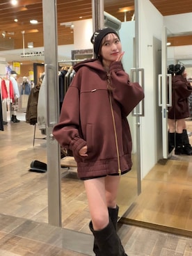 「JEANASIS（ジーナシス）のルーズFITロングブーツ/581263（ブーツ）」を使った、みさみささん（レディース・153cm）の秋コーディネート