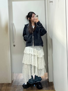 「JEANASIS（ジーナシス）のアイテム（パーカー）」を使った、みさみささん（レディース・153cm）の秋コーディネート