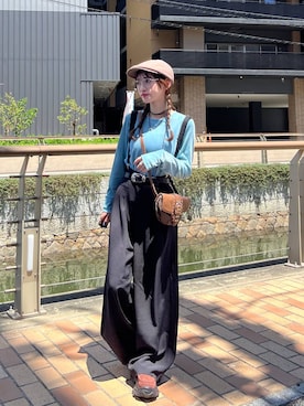 「アイテム（ハンチング/ベレー帽）」を使った、みさみささん（レディース・153cm・20代）の夏コーディネート