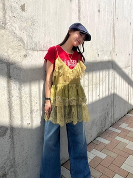 「JEANASIS（ジーナシス）のローグミドルウエスタンブーツ【抗菌防臭テープ付き】/637649（ブーツ、ブラック系）」を使った、みさみささん（レディース・153cm）の春コーディネート