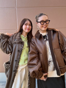 「アイテム（ムートンコート）」を使った、みさみささん（レディース・153cm・20代）の秋コーディネート