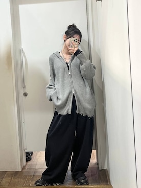 「JEANASIS（ジーナシス）のアイテム（パーカー）」を使った、みさみささん（レディース・153cm）の秋コーディネート