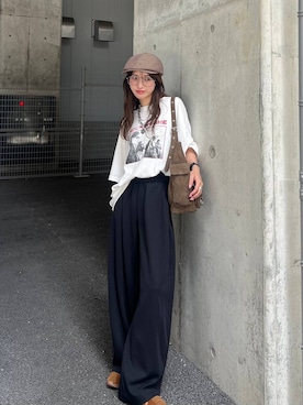 「アイテム（ハンチング/ベレー帽）」を使った、みさみささん（レディース・153cm・20代）の夏コーディネート