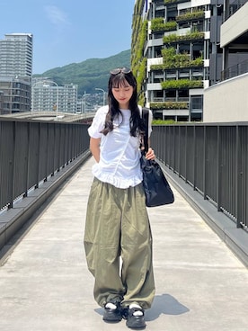 「JEANASIS（ジーナシス）のアイテム」を使った、みさみささん（レディース・153cm）の夏コーディネート