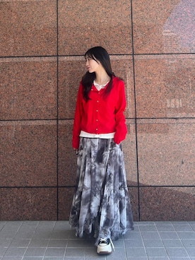 「JEANASIS（ジーナシス）のスムースコットンヘンリーロンTEE/606927（Tシャツ/カットソー、ホワイト系）」を使った、みさみささん（レディース・153cm）の春コーディネート