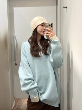 「JEANASIS（ジーナシス）のソフトラメリブUネックLS TEE/240318（Tシャツ/カットソー）」を使った、みさみささん（レディース・153cm）の秋コーディネート