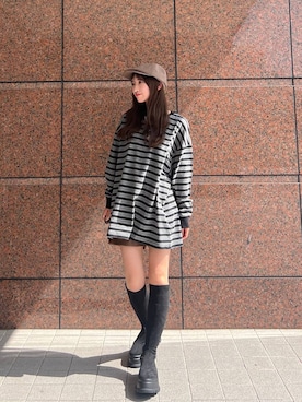 「アイテム（ハンチング/ベレー帽）」を使った、みさみささん（レディース・153cm・20代）の秋コーディネート