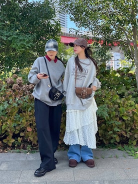 「アイテム（ポロシャツ）」を使った、みさみささん（レディース・153cm・20代）の秋コーディネート