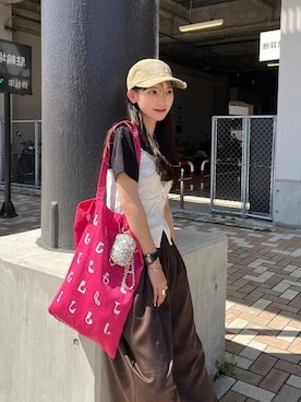 「JEANASIS（ジーナシス）のアイテム（キャップ）」を使った、みさみささん（レディース・153cm）の春コーディネート