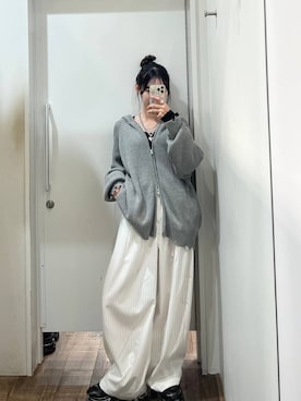 「アイテム（スラックス）」を使った、みさみささん（レディース・153cm・20代）の秋コーディネート