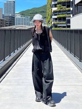 「アイテム（ハンチング/ベレー帽）」を使った、みさみささん（レディース・153cm・20代）の夏コーディネート