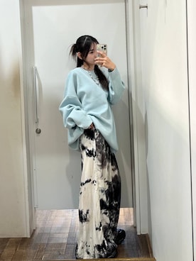 「アイテム（ネックレス、ブルー系）」を使った、みさみささん（レディース・153cm）の秋コーディネート