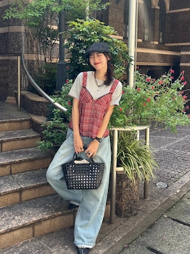 「JEANASIS（ジーナシス）のアイテム（パンツ）」を使った、みさみささん（レディース・153cm）の春コーディネート