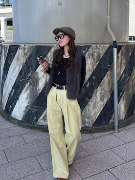 「アイテム（ハンチング/ベレー帽）」を使った、みさみささん（レディース・153cm・20代）の夏コーディネート