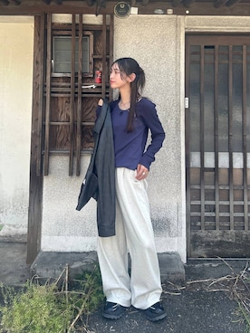 「アイテム（スウェットパンツ）」を使った、みさみささん（レディース・153cm・20代）の秋コーディネート
