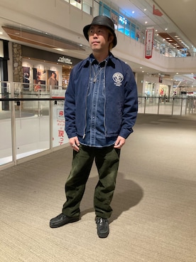 「AVIREX（アヴィレックス）のアイテム（ブルゾン）」を使った、SAKAIさん（メンズ・168cm）の冬コーディネート