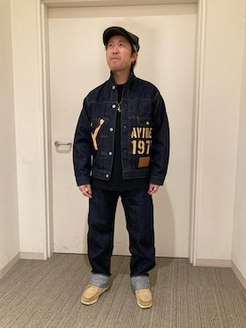 「AVIREX（アヴィレックス）のアイテム（デニムジャケット）」を使った、SAKAIさん（メンズ・168cm）の秋コーディネート