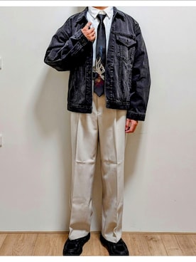 「oversize」｜「アイテム（ジャケット/アウター）」を使った、AKARI.tw 🇹🇼さん（メンズ・166cm）の秋コーディネート