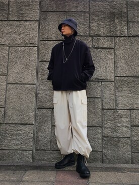 「tk.TAKEO KIKUCHI（ティーケータケオキクチ）のアイテム（帽子）」を使った、K.Kさん（メンズ・170cm）の冬コーディネート