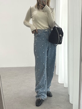 「タートルネック」｜「アイテム（バックパック/リュック）」を使った、mさん（レディース・152cm）の冬コーディネート
