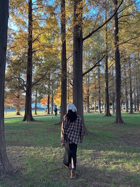 「アイテム（その他ヘアアクセサリー）」を使った、みつきさん（レディース・156cm）の秋コーディネート