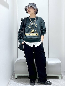 「GLOBAL WORK（グローバルワーク）のクリーンコーデュロイ/トラックパンツ/CLEAN MODE/589312（その他パンツ）」を使った、gwtoiさん（レディース・159cm）の秋コーディネート