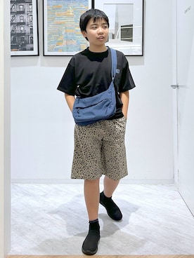 「GLOBAL WORK（グローバルワーク）のエアカルショーツ柄/618950（その他パンツ、ブラウン系）」を使った、gwtoiさん（レディース・159cm）の春コーディネート