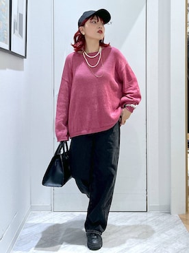 「GLOBAL WORK（グローバルワーク）のGOODデニムバギーパンツ/498388（デニムパンツ）」を使った、gwtoiさん（レディース・159cm・40代）の秋コーディネート