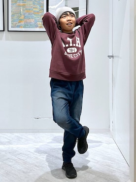 「アイテム（デニムパンツ）」を使った、gwtoiさん（キッズ・144cm）の秋コーディネート