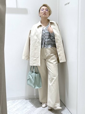 「GLOBAL WORK（グローバルワーク）のらくっションヒールアソートパンプス/579576（パンプス、ベージュ系）」を使った、gwtoiさん（レディース・159cm）の春コーディネート