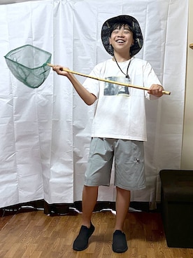 「GLOBAL WORK（グローバルワーク）のアイテム（帽子）」を使った、gwtoiさん（キッズ・150cm）の夏コーディネート