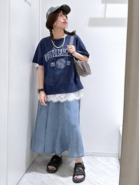 「アイテム（キャップ）」を使った、gwtoiさん（レディース・159cm・40代）の夏コーディネート