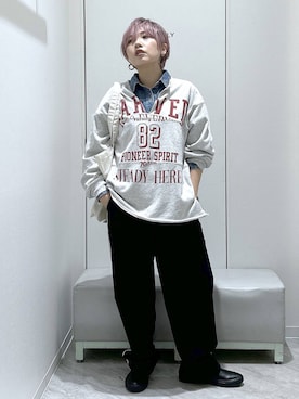 「GLOBAL WORK（グローバルワーク）のクリーンコーデュロイ/トラックパンツ/CLEAN MODE/589312（その他パンツ）」を使った、gwtoiさん（レディース・159cm）の秋コーディネート