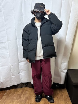 「アイテム（カーゴパンツ）」を使った、gwtoiさん（キッズ・162cm）の冬コーディネート