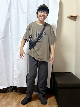 「GLOBAL WORK（グローバルワーク）のアイテム（キャップ）」を使った、gwtoiさん（キッズ・149cm）の夏コーディネート