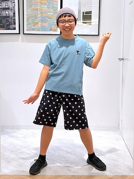 「GLOBAL WORK（グローバルワーク）のアイテム（帽子）」を使った、gwtoiさん（キッズ・149cm）の春コーディネート