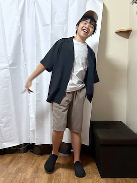 「GLOBAL WORK（グローバルワーク）のアイテム（キャップ）」を使った、gwtoiさん（キッズ・149cm）の夏コーディネート