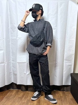 「アイテム（カーゴパンツ）」を使った、gwtoiさん（キッズ・162cm）の秋コーディネート