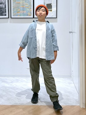 「アイテム（ニットキャップ/ビーニー）」を使った、gwtoiさん（キッズ・144cm）の秋コーディネート